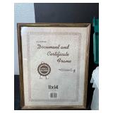 Collection of Assorted Picture Frames and Document Mats in Storage Tote