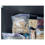 Large Mixed Lot of Wooden Game Pieces, Letters, Tokens, and Craft Supplies