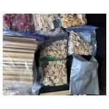 Large Mixed Lot of Wooden Game Pieces, Letters, Tokens, and Craft Supplies