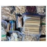 Large Mixed Lot of Wooden Game Pieces, Letters, Tokens, and Craft Supplies