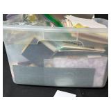 Large Lot of Vintage Paper Ephemera and Crafting Supplies in Storage Tote