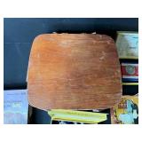 Vintage Peterboro Picnic Basket with Board Games, Cards, and Collectibles