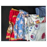 Collection of Vintage and Holiday-Themed Table Linens and Fabric Napkins