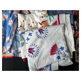 Collection of Vintage and Holiday-Themed Table Linens and Fabric Napkins