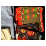 Collection of Vintage and Holiday-Themed Table Linens and Fabric Napkins