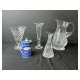Collection of 5 Decorative Glass and Porcelain Tableware Pieces inc Lamberton