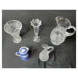Collection of 5 Decorative Glass and Porcelain Tableware Pieces inc Lamberton