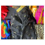 Lot of Colorful Vintage Scarves, Feather Boa, and Fashion Accessories - scarf rings