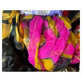 Lot of Colorful Vintage Scarves, Feather Boa, and Fashion Accessories - scarf rings