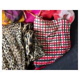 Lot of Colorful Vintage Scarves, Feather Boa, and Fashion Accessories - scarf rings