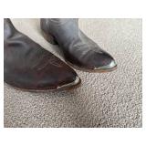 SSS. Size 12W Code West All Leather Cowboy Boots w/ Tips