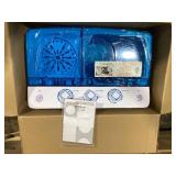 Costway 26 lbs Portable Semi-automatic Twin Tub Washing Machine with Drain Pump Blue (Slightly Used )