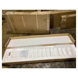 Costway Twin Size Floor Bed with Door & Fence with Safety Guardrails & Slats Support White