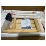 Outsunny Outdoor Wooden Rocking Chair, Single-Person Rustic Adirondack Rocker with Slatted Seat, High Backrest, Armrests for Patio, Garden and Porch, Natural