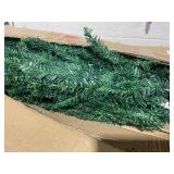 HOMCOM 8ft Unlit Pencil Artificial Christmas Tree with Realistic Branches and 618 Tips, Plastic Base, Green