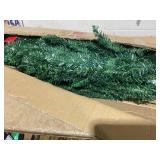 HOMCOM 8ft Unlit Pencil Artificial Christmas Tree with Realistic Branches and 618 Tips, Plastic Base, Green