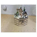 Homcom - Christmas Advent Calendar, Light Up Table Wooden Decor w/ Countdown Drawers & Village - Natural Wood