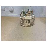 Homcom - Christmas Advent Calendar, Light Up Table Wooden Decor w/ Countdown Drawers & Village - Natural Wood