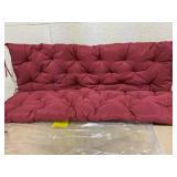 Outsunny 59" x 38" Tufted Bench Cushion for Outdoor Furniture, 3-Seater Replacement for Swing Chair, Patio Sofa/Couch, Overstuffed, Includes Backrest, Wine Red