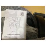 Costway Set of 2 29 inches Swivel Bar Height Stool Wood Dining Chair Barstool Black