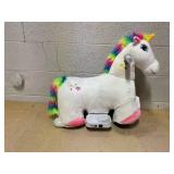 Qaba 6V Kids Ride on Horse Battery Powered Ride on Toy Unicorn Shaped Electric Riding Animal with Music Forward PU Wheels for Girls Boys Aged 18-36 Months White (Slightly Dusty, Not Functioning, Only 