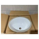 Signature Hardware 18" Oval Porcelain Undermount Sink, White SH129029WH