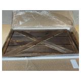 HOMCOM 28" Farmhouse Christmas Tree Base Cover Wooden Christmas Tree Collar Box Home Decoration, Dark Distressed Wood Finish