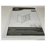 HOMCOM Sideboard Buffet Cabinet, Kitchen Storage Cabinet, Double Glass Door Accent Cabinet with Adjustable Shelves, Espresso