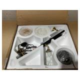 Costway Mid Century Floor Lamp with 3 Glass Globe Lampshades and Weighted Base