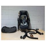 Costway High Chair for Babies & Toddlers with Rolling Wheels Adjustable Height Footrest Black