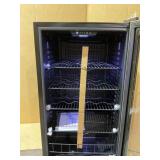 NewAir 19 in. Single Zone 126 (12 oz.) Cans, Beverage and Wine Cooler Fridge with Flip Shelf, in Stainless Steel (Transit Damage, See Photos)