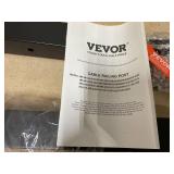 VEVOR Cable Railing Post, 36" x 2" x 2" Steel Horizontal Hole Deck Railing Post, 10 Pre-Drilled Holes, SUS304 Stainless Steel Cable Rail Post with Horizontal and Curved Bracket, 1-Pack, Black