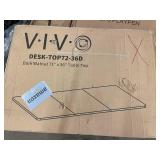 VIVO DESK-TOP72-36D Dark Walnut Table Top 71 in x 36 in