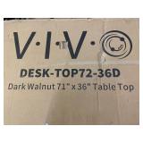 VIVO DESK-TOP72-36D Dark Walnut Table Top 71 in x 36 in
