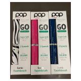 GoSonic Toothbrush - Portable Sonic, 2 Speeds, 30,000+ Strokes/Min (Lot of 3)