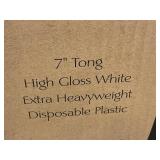 Yoshi EMI-202W 7-inch Tong White High Gloss Extra Heavyweight Disposable Plastic Tongs - Case Pack 48