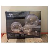 EVERGREEN LED GLASS SPHERES 3PK