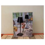 MIKASA HOME ACCENTS TOUCH CONTROL RECHARGEABLE LED LAMPS 2PK (BLACK)