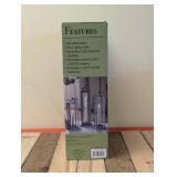 EVERGREEN TOWER LANTERN LED TAPERED CANDLE (GRAY FINISH) 3PK