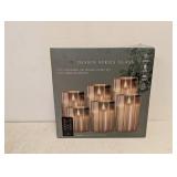 LUMIPUR 6PC FLICKERING LED PILLAR CANDLE SET