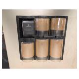 LUMIPUR 6PC FLICKERING LED PILLAR CANDLE SET