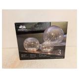 EVERGREEN LED GLASS SPHERES 3PK