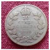 (6) Vintage George V Canadian Coins - (1) Silver