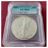 2021 1 oz American Silver Eagle - ICG MS67