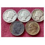 (5) Silver Dimes