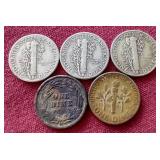 (5) Silver Dimes