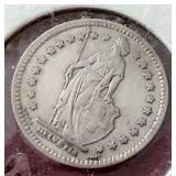 1928 Switzerland Silver 1 Franc Coin