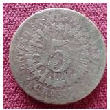 1867(?) Shield Nickel With Rays