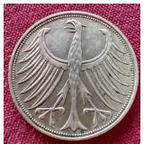 1966 Germany Silver 5 Mark Coin