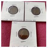 (3) Die Error Wheat Pennies
